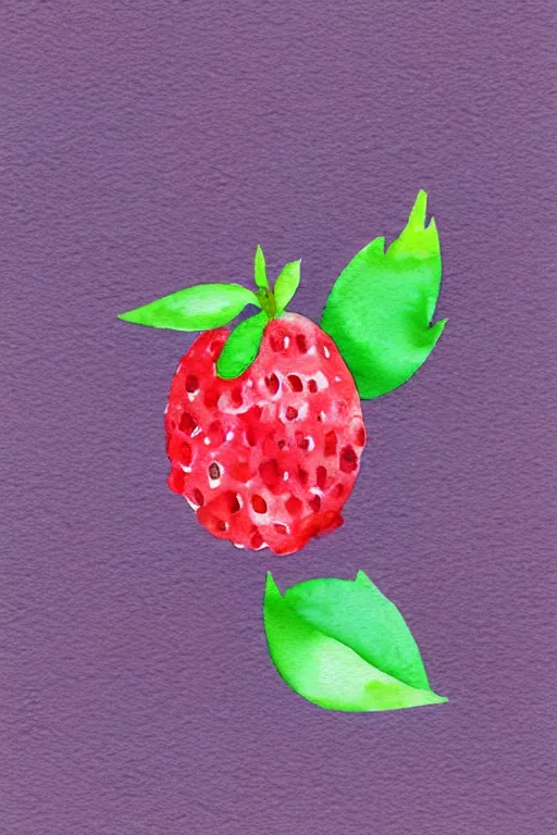 Image similar to minimalist watercolor art of a berry, illustration, vector art