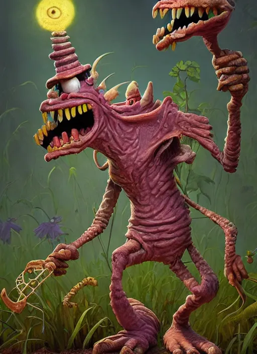 Prompt: an ultra fine detailed painting of an aaahh!!! real monsters gardener by james gurney, featured on zbrush central, sots art, behance hd, reimagined by industrial light and magic