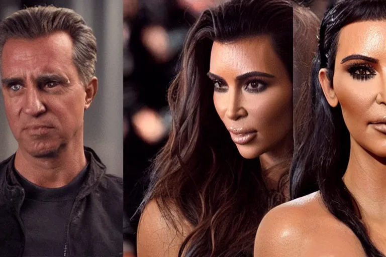 Image similar to VFX movie where Kim Kardashian plays the Terminator by James Cameron