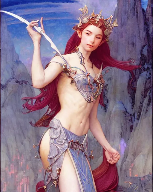 Image similar to a beautiful elf princess by Edgar Maxence and Ross Tran and Michael Whelan and Frank Frazetta