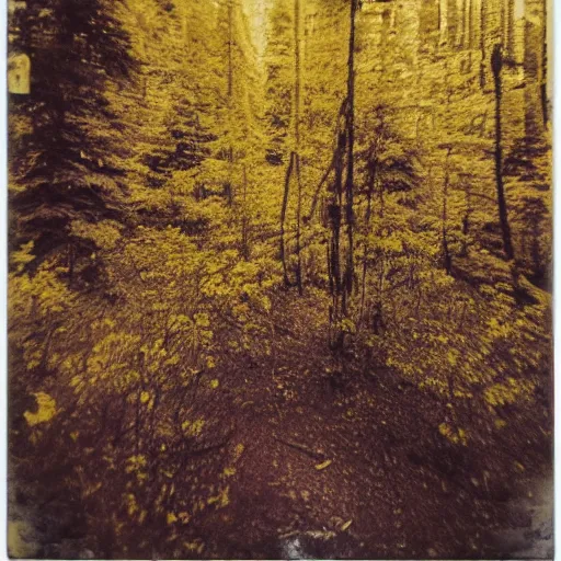 Prompt: gold rush in Oregon taken on a polaroid camera -6