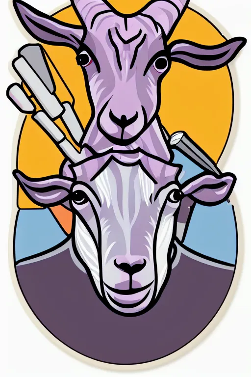 Image similar to Portrait of a drug dealer goat, sticker, andromorphic, colorful, illustration, highly detailed, simple, smooth and clean vector curves, no jagged lines, vector art, smooth