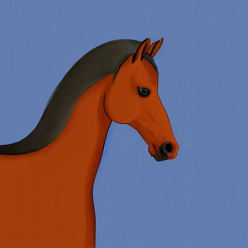 Prompt: digital painting of a majestic horse in a stable, diffused