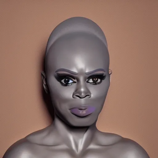 Prompt: studio photo of a ceramic figure, in the shape of a ru paul. photorealistic, minimalist, ultra detailed.