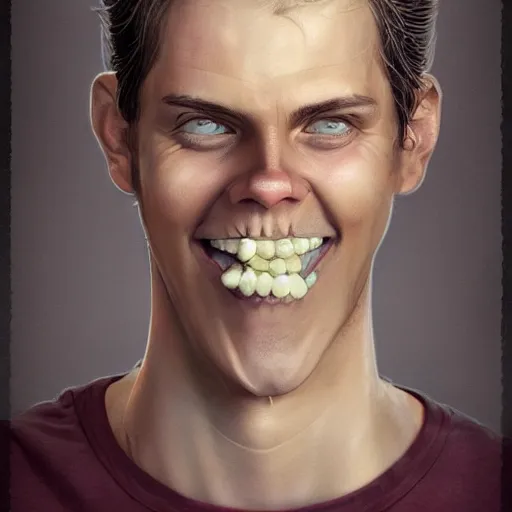 Prompt: a man in a pink shirt with braces and brown hair holding a cheese wheel, fun pose, comic book, illustration, slender symmetrical face and body, artstation, cinematic lighting, hyperdetailed, cgsociety, 8k, high resolution, Charlie Bowater, Tom Bagshaw, single face, insanely detailed and intricate, beautiful, vfx, postprocessing