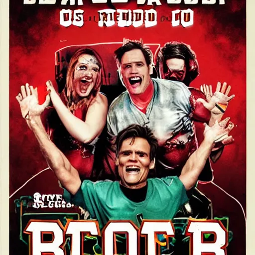 Image similar to blood bowl comedy movie poster starring jim carrey