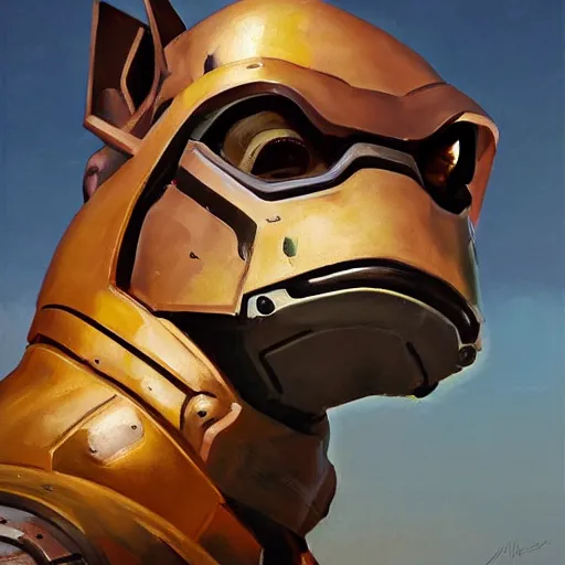 Image similar to greg manchess portrait painting of armored jar jar binks as overwatch character, medium shot, asymmetrical, profile picture, organic painting, sunny day, matte painting, bold shapes, hard edges, street art, trending on artstation, by huang guangjian and gil elvgren and sachin teng