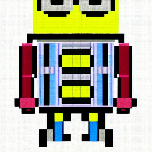 Prompt: evil robot minion, pixel art