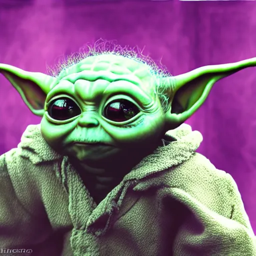 Image similar to baby yoda became bloody ugly lovecraftian degenerate abomination, photo - realistic, color image, 2 k, highly detailed, bodyhorror, occult art, by giger