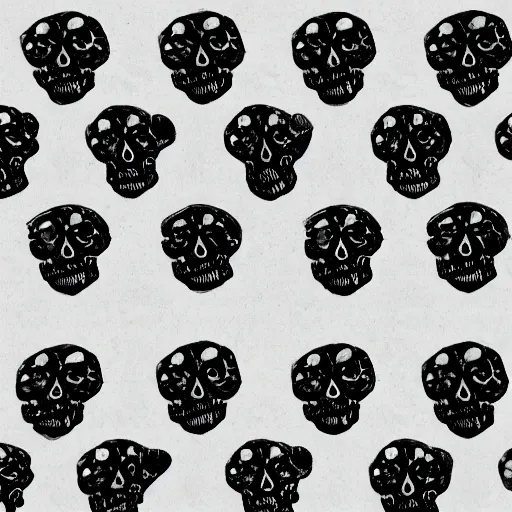 Image similar to texture of a textile with black roses shaped like skulls