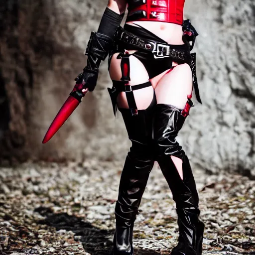 Prompt: rayne from bloodrayne cosplay, photography
