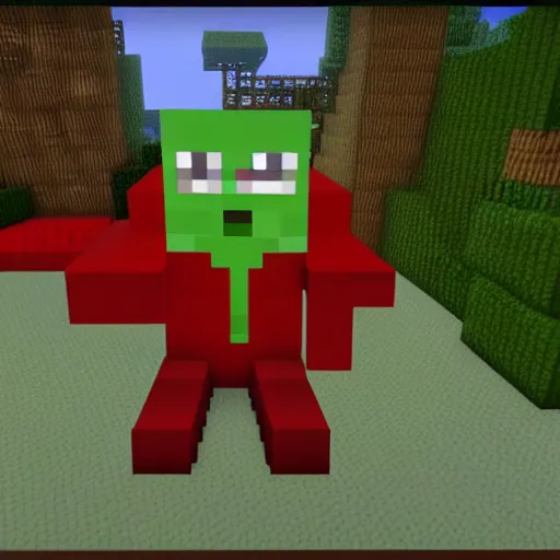 Prompt: cthulhu appearing as a minecraft mob, in game screenshot, hd