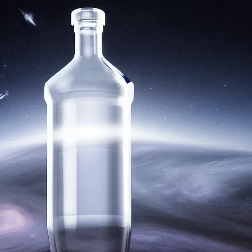 Prompt: A Vodka Bottle on the universe, 8K, Ultra Detailed, Very Impressive, smooth and sharp focus