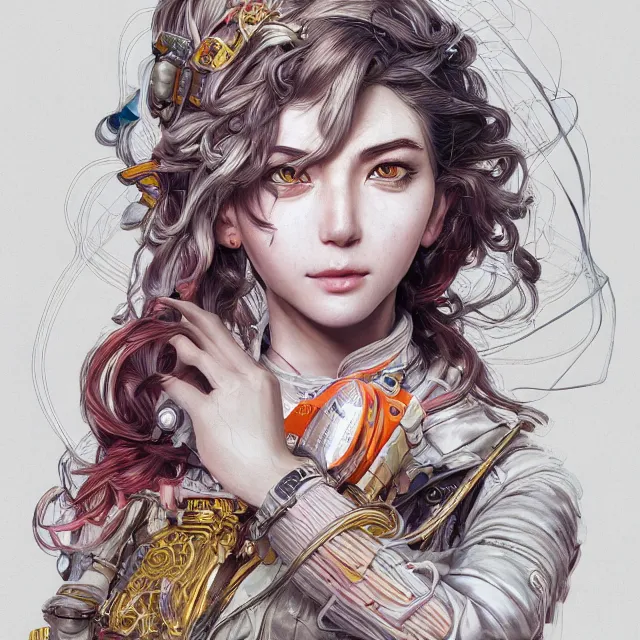 Prompt: the portrait of true neutral semi - colorful female mechanist engineer as absurdly beautiful, gorgeous, elegant, young girl, an ultrafine hyperdetailed illustration by kim jung gi, irakli nadar, intricate linework, bright colors, octopath traveler, final fantasy, unreal engine 5 highly rendered, global illumination, radiant light, detailed and intricate environment