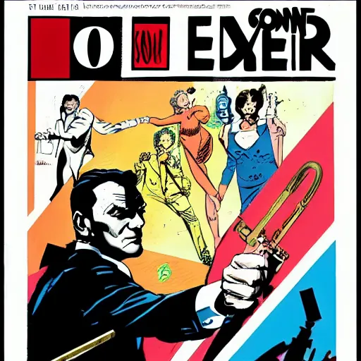 Prompt: 0 0 7 cover art, by frank miller