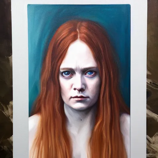 Image similar to Millicent from Elden Ring, oil on canvas