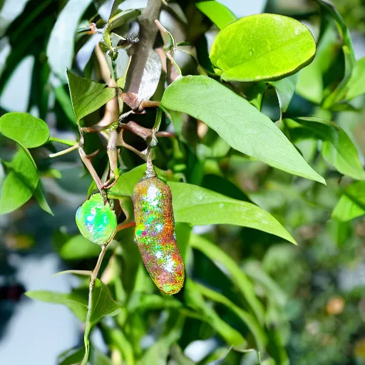 Image similar to a plant with opals growing from it instead of fruit