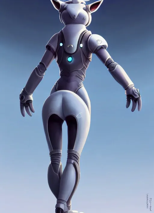 Prompt: wide angle beautiful full body portrait of a strong female anthropomorphic anthro lynx fursona from behind wearing a futuristic space suit. paw pads instead of feet, character design by disney, anime, manga, charlie bowater, ross tran, artgerm, and makoto shinkai, detailed, soft lighting, rendered in octane