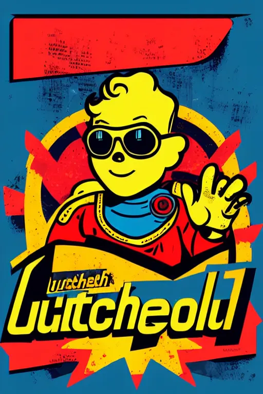 Image similar to fallout 7 6 retro futurist illustration art by butcher billy, sticker, colorful, illustration, highly detailed, simple, smooth and clean vector curves, no jagged lines, vector art, smooth andy warhol style