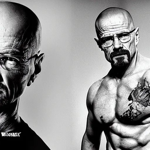 Image similar to roided up walter white