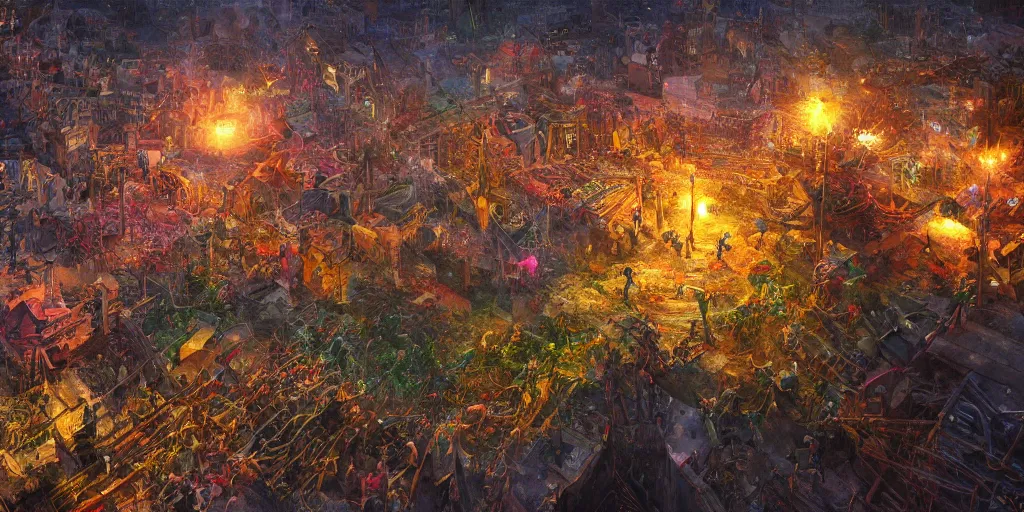 Image similar to and when this happens, and when we allow freedom ring, when we let it ring from every village and every hamlet, from every state and every city, ultrafine highly detailed hyper colorful illustration, sharp focus, rozalski, unreal engine highly rendered, global illumination, radiant light, intricate and detailed environment