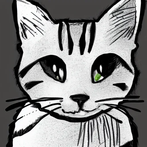 Prompt: a doodle drawing of a cat