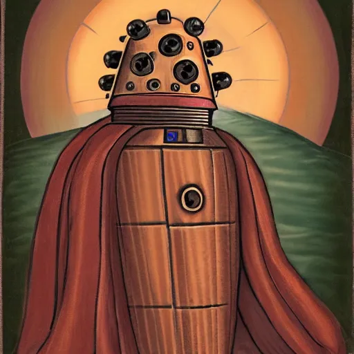 Image similar to portrait of a Dalek as Jesus