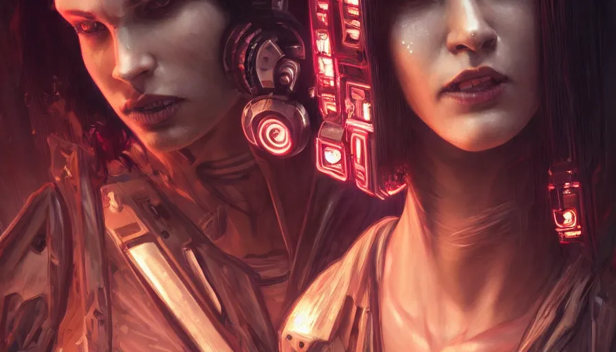 Prompt: I have no mouth and i want to scream, cyberpunk angry gorgeous goddess, alterd carbon, cinematic, neon, fibonacci, sweat drops, insane, intricate, highly detailed, digital painting, artstation, concept art, smooth, sharp focus, illustration, Unreal Engine 5, 8K, art by artgerm and greg rutkowski and alphonse mucha