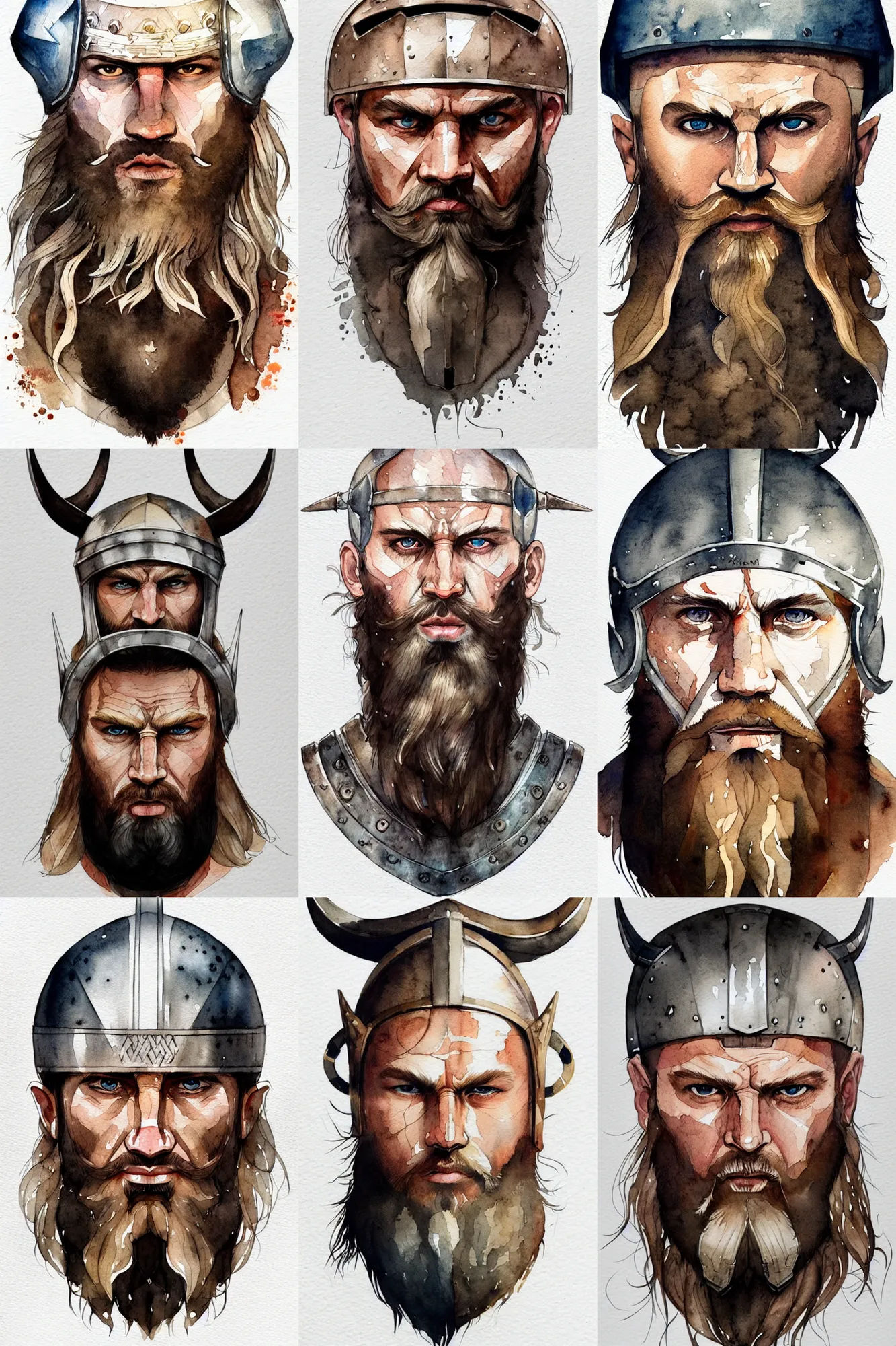 viking warrior head drawing