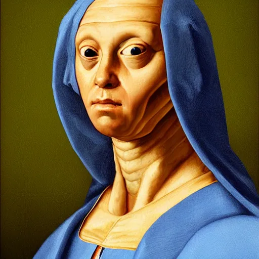 Prompt: a renaissance style portrait painting of E.T