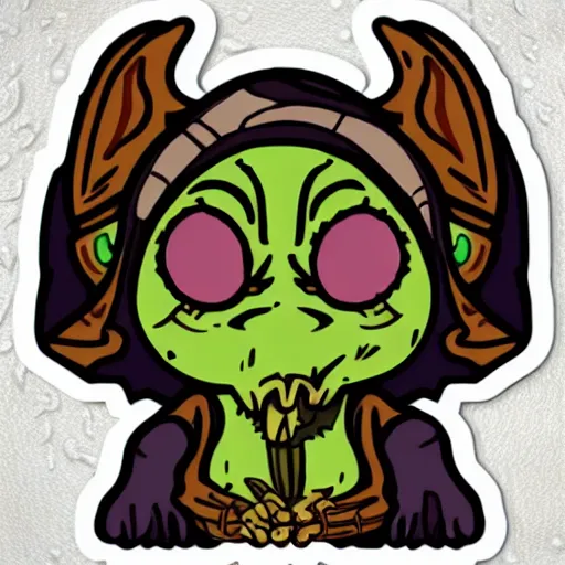 Image similar to cute d & d goblin druid character sticker
