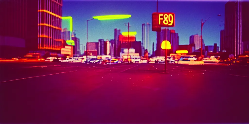 Image similar to 1 9 7 0 s chrome cityscape, mirrored finish, neon lights, dirty, ektachrome photograph, volumetric lighting, f 8 aperture, cinematic eastman 5 3 8 4 film