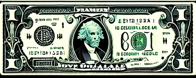 Image similar to dollar bill designed by ernst haeckel