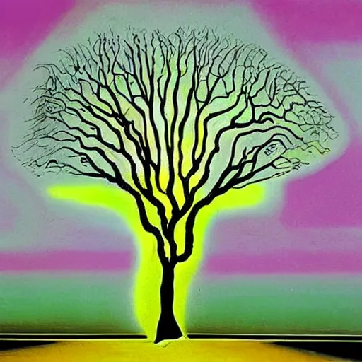 Image similar to a fluo tree by salvador dali