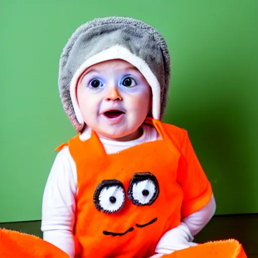 Image similar to cute baby chicken dressed as an inmate