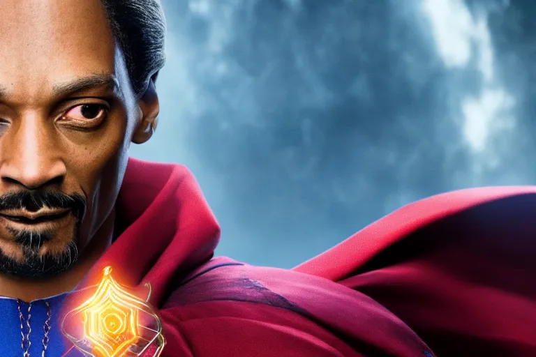 Image similar to film still of snoop dogg as doctor strange in avengers endgame, 4 k