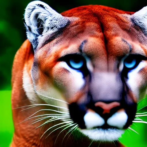 Image similar to a profile photo of a cougar head blue white