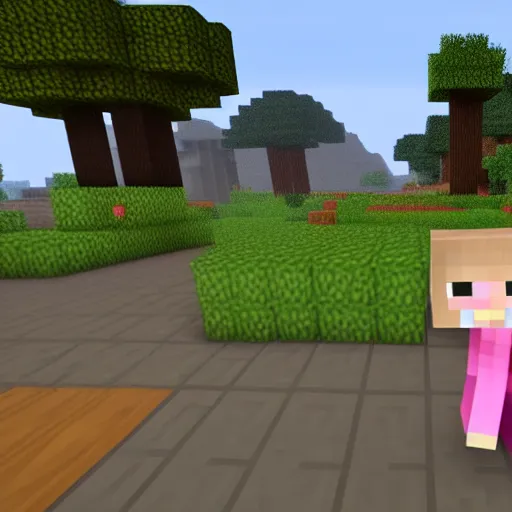 Prompt: minecraft steve cosplaying as a bunny for halloween, minecraft screenshot
