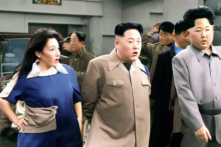 Prompt: Scene from Seinfeld where Jerry confronts Kim Jong-un