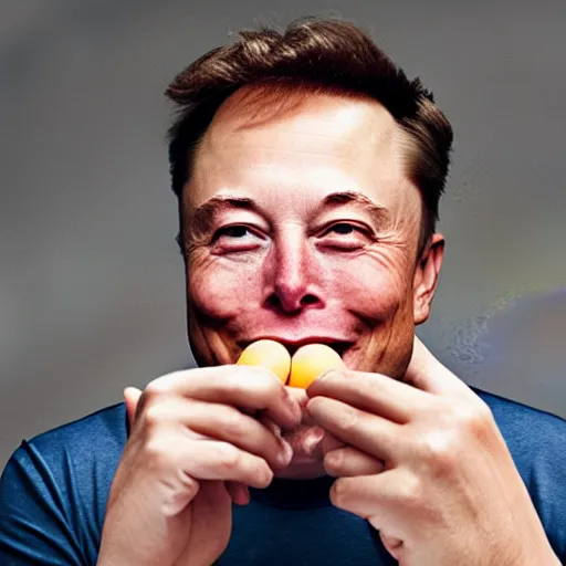 Image similar to elon musk eating crayons, realistic, award winning, photography,