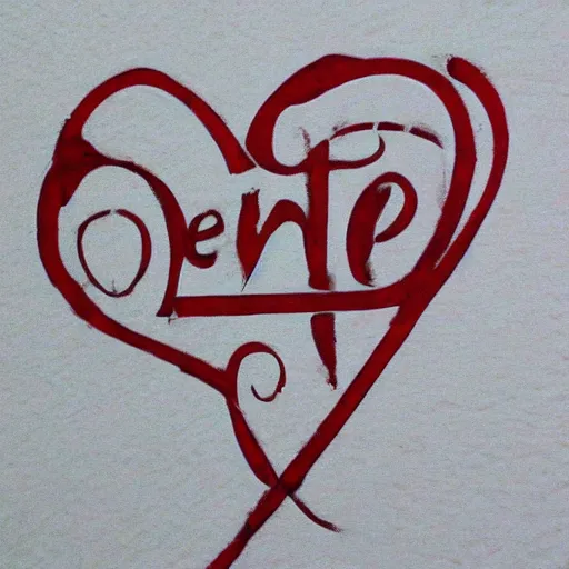 Prompt: the word deniz is written on a heart