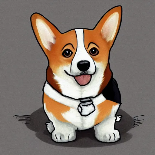 Prompt: A cute corgi Sherlock Holmes solving a crime, digital painting