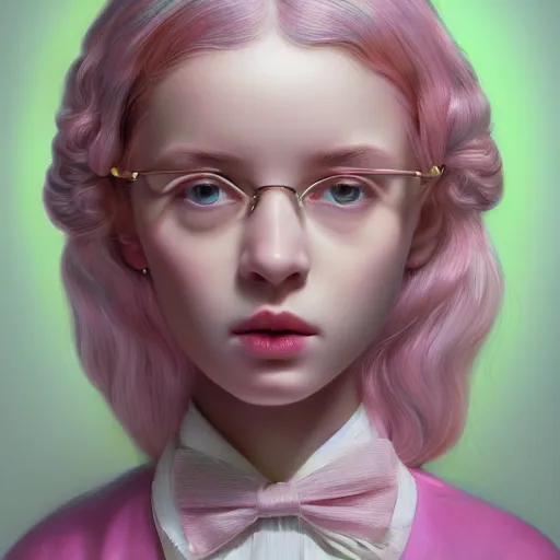 Image similar to a portrait of an intelligent young women, pastel colors highly detailed, ultra realistic digital painting, artstation, concept art, pop, smooth, sharp focus, illustration, art by mark ryden 3 d 8 k ultra detailed