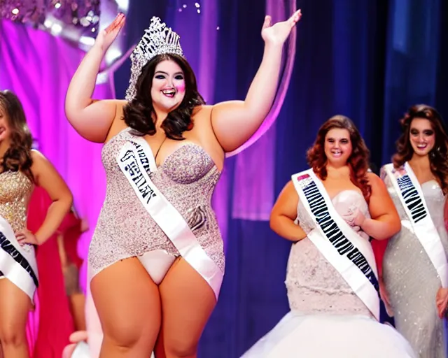 Image similar to gorgeous fat woman wins beauty pageance