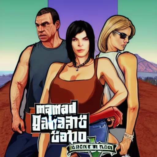 Prompt: Lisa Manoban in GTA V Art Cover