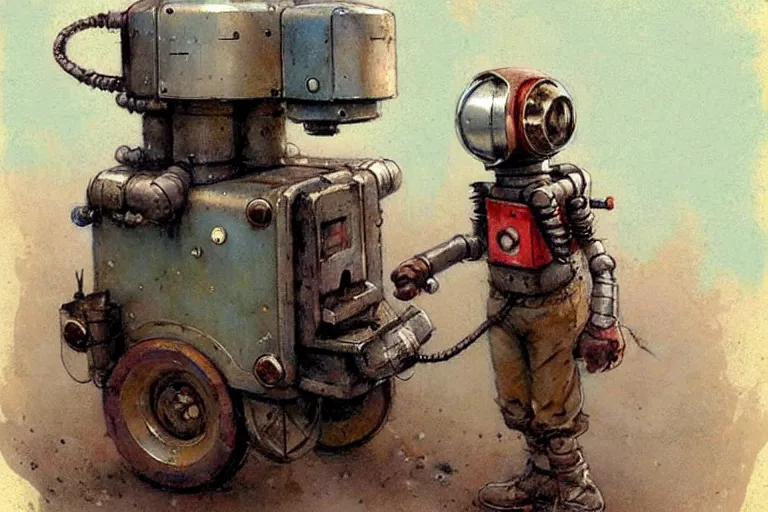 Image similar to adventurer ( ( ( ( ( 1 9 5 0 s retro future robot mole tunneling machine. muted colors. ) ) ) ) ) by jean baptiste monge!!!!!!!!!!!!!!!!!!!!!!!!! chrome red