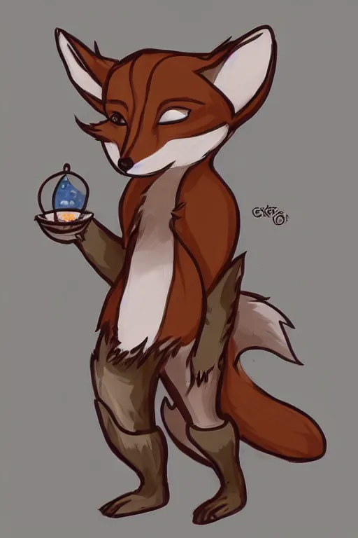 Image similar to a cute medieval anthropomorphic fox with a fluffy tail, comic art, trending on furaffinity, cartoon, kawaii, backlighting, furry art!!!, cool shading, concept art