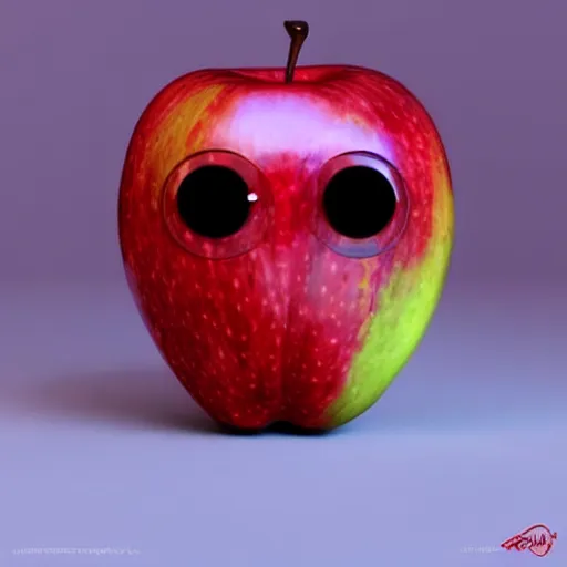 Prompt: a digital painting of a sexy humanoid apple, by netter, style from greg rutkowski, googly eyes, full frame, rendered in octane, 3d, artstation