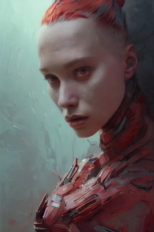 Image similar to Portrait of Billie Ellish, marvel comics, dark, intricate, highly detailed, smooth, artstation, digital illustration by Ruan Jia and Mandy Jurgens and Artgerm and Wayne Barlowe and Greg Rutkowski and Zdislav Beksinski