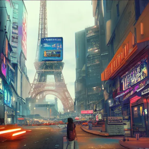 Prompt: cyberpunk paris hyper realistic 8 k